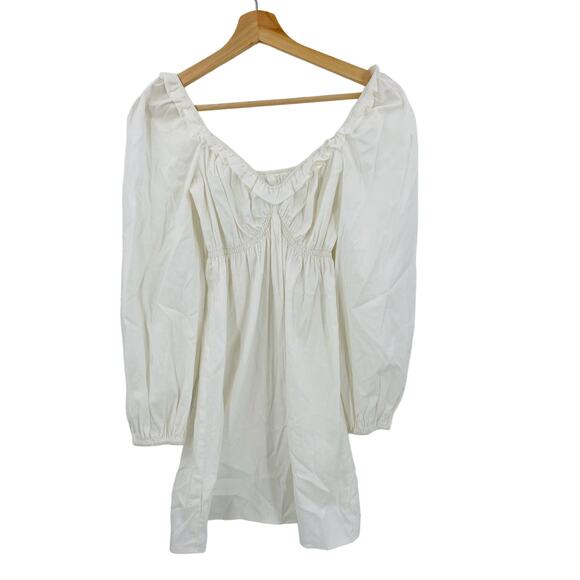 Reformation XS White Vic Long Sleeve Mini Dress - Picture 3 of 8